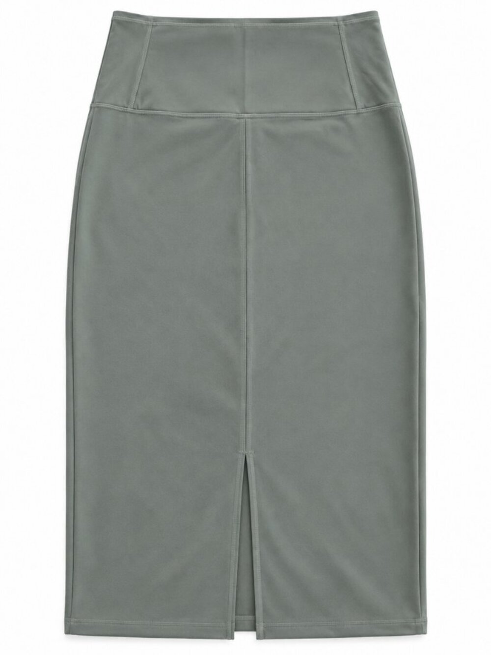 NWT Lululemon Nulu Slim-Fit High-Rise Midi Skirt Grey Eucalyptus Size 8